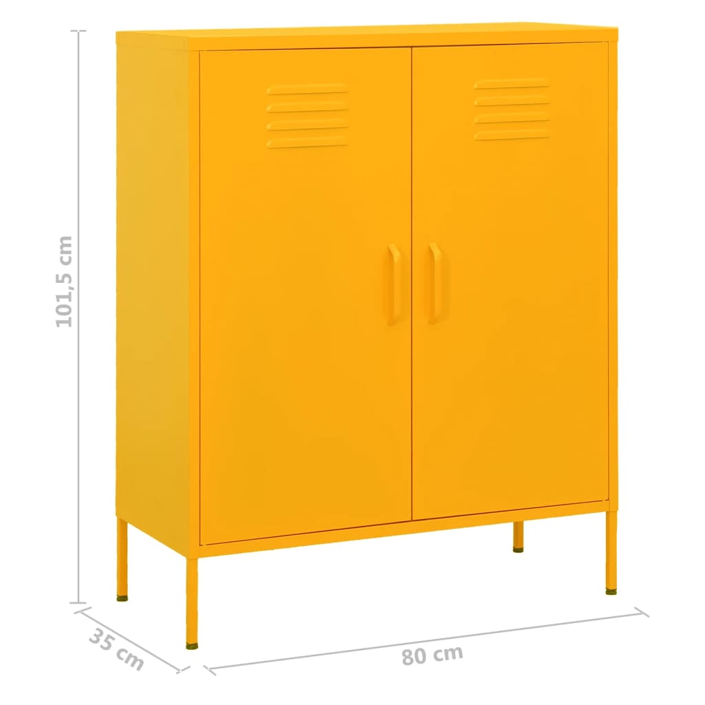 Stahl Senf gelber Lagerschrank