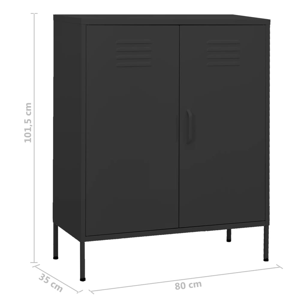 80x35x101.5 cm Armadio di stoccaggio di antracite in acciaio