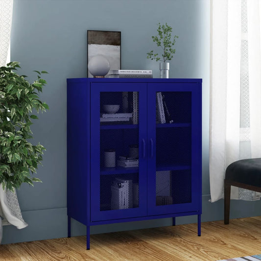 Armadio di stoccaggio blu navy 80x35x101.5 cm in acciaio
