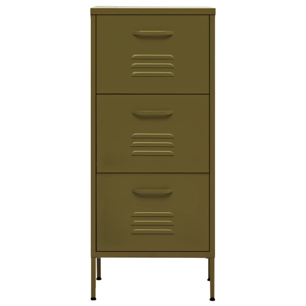 Steel olive green storage dresser