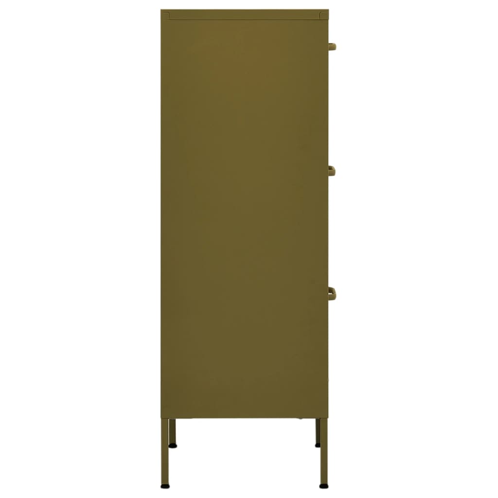 Steel olive green storage dresser