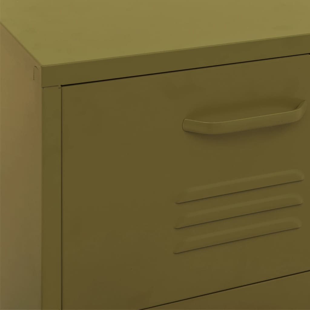 Steel olive green storage dresser