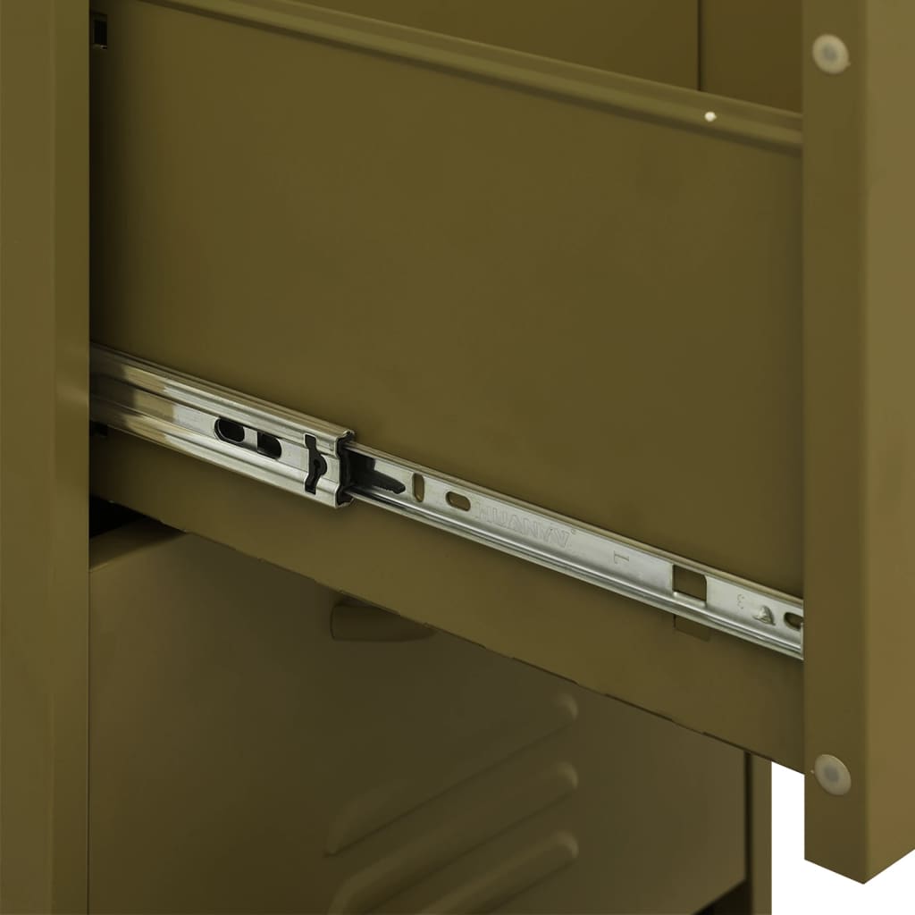 Steel olive green storage dresser