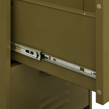 Steel olive green storage dresser