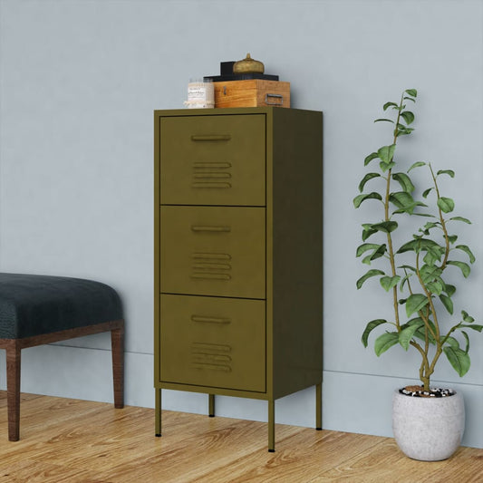 Commode de rangement Vert olive en Acier