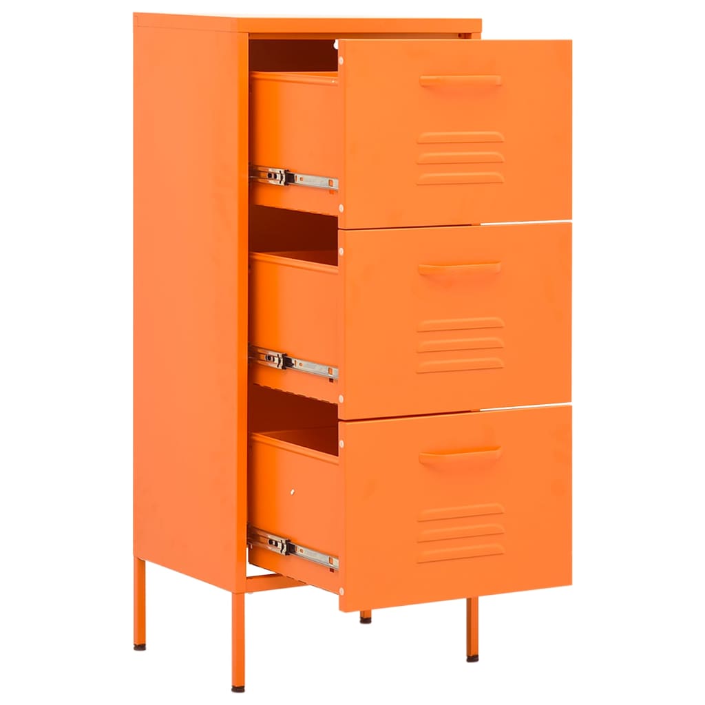 Steel orange storage dresser
