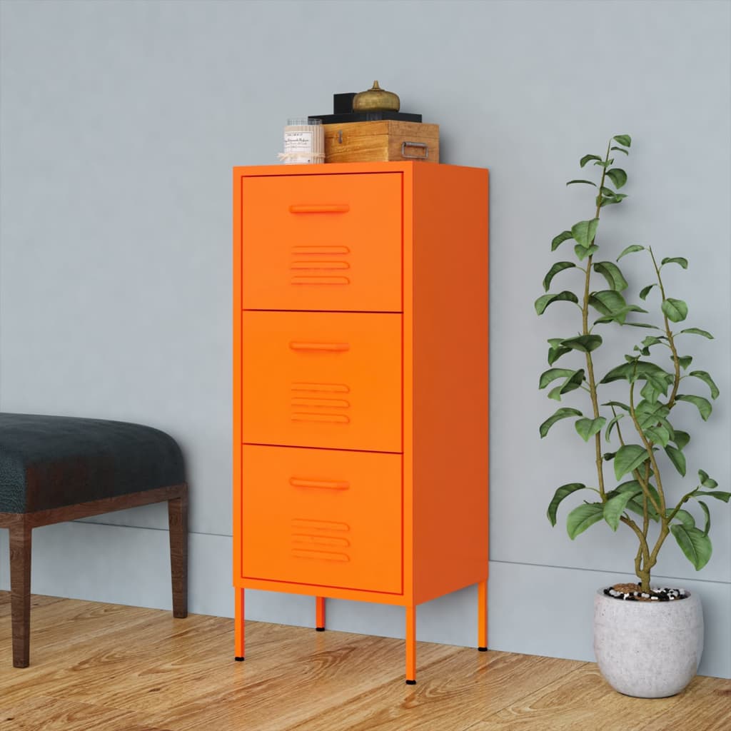 Steel orange storage dresser