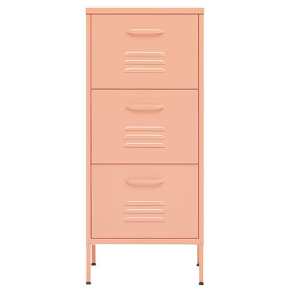 Cômoda de armazenamento rosa de aço