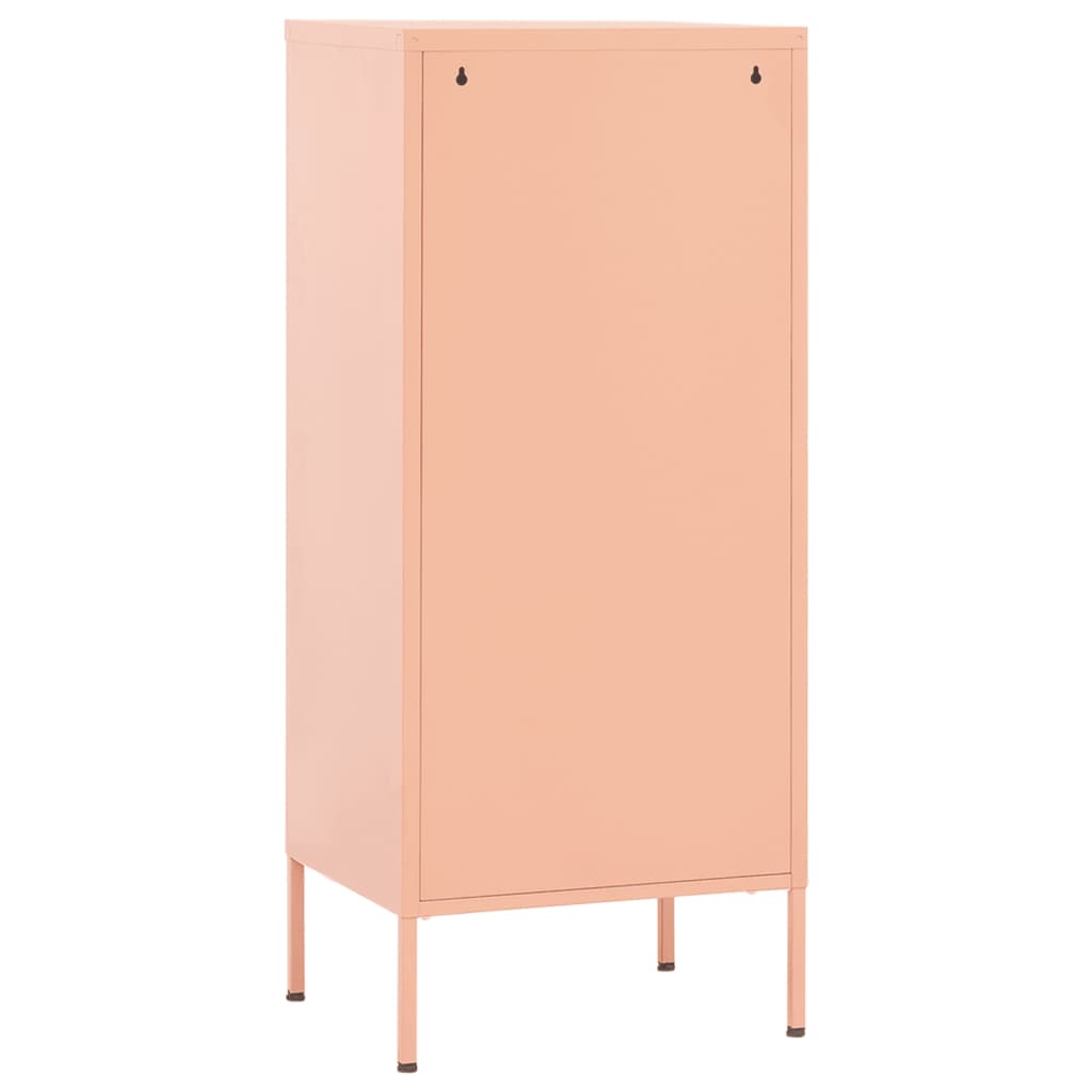 Cômoda de armazenamento rosa de aço