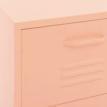 Cômoda de armazenamento rosa de aço