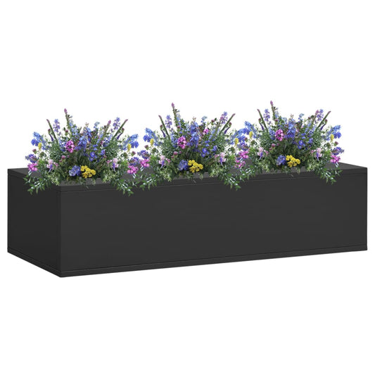 Caja de flores de la oficina de antracita 90x40x23 cm de acero