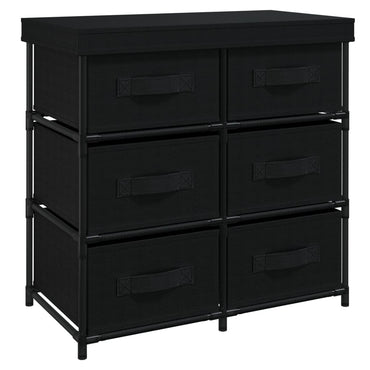 Armadio di stoccaggio con 6 cassetti 55x29x55 cm in acciaio nero