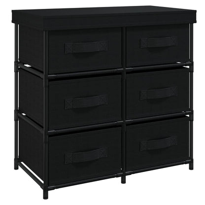 Armadio di stoccaggio con 6 cassetti 55x29x55 cm in acciaio nero