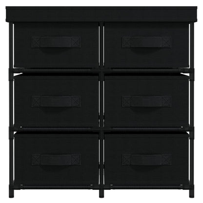 Armadio di stoccaggio con 6 cassetti 55x29x55 cm in acciaio nero