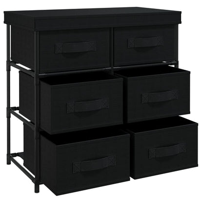 Armadio di stoccaggio con 6 cassetti 55x29x55 cm in acciaio nero