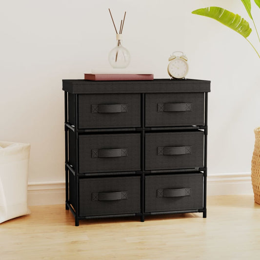 Armadio di stoccaggio con 6 cassetti 55x29x55 cm in acciaio nero