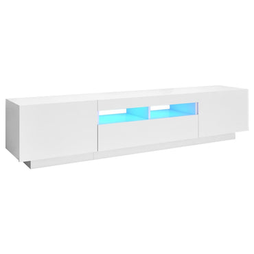 Meuble TV avec lumières LED Blanc 180cm