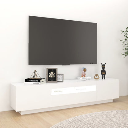 Meuble TV avec lumières LED Blanc 180cm