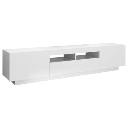 Meuble TV avec lumières LED Blanc 180cm