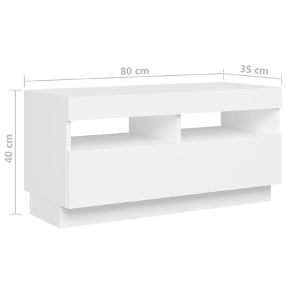 Meuble TV avec lumières LED Blanc 180cm