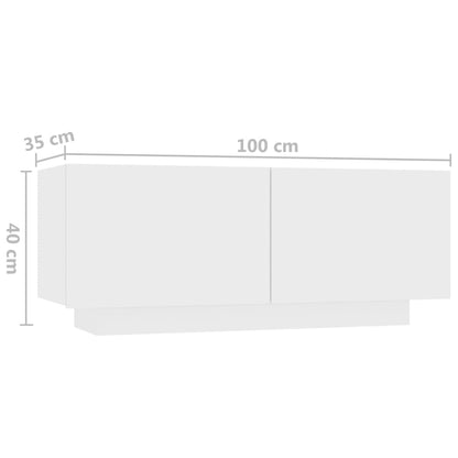 Meuble TV avec lumières LED Blanc 180cm