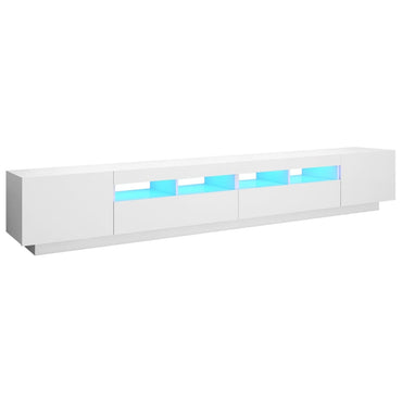 Meuble TV avec lumières LED Blanc 260cm