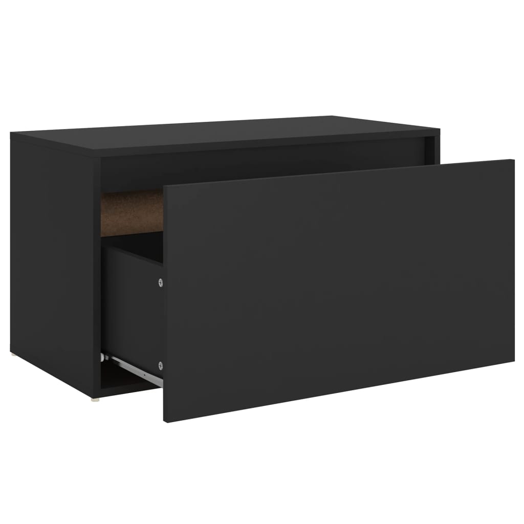 Banc d'entrée 80x40x45 cm Noir Aggloméré