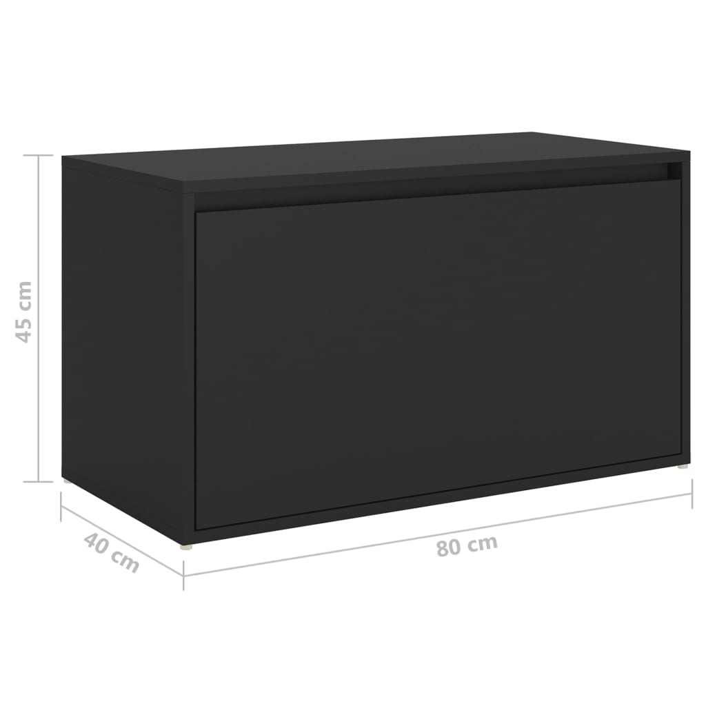 Banc d'entrée 80x40x45 cm Noir Aggloméré