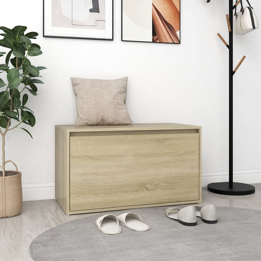 Panchina d'ingresso 80x40x45 cm Agglomerated Sonoma Oak