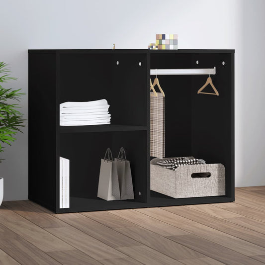 Armadietto di medicazione nera 80x40x65 cm ingegneria in legno
