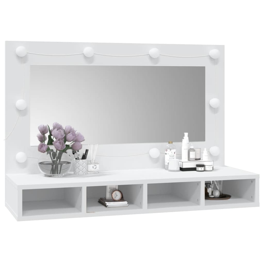 Coiffeuse avec LED Blanc 90x31,5x62 cm