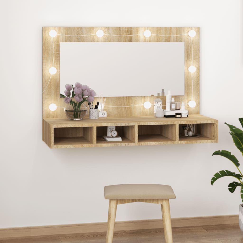 Coiffeuse avec LED Chêne SONOMA