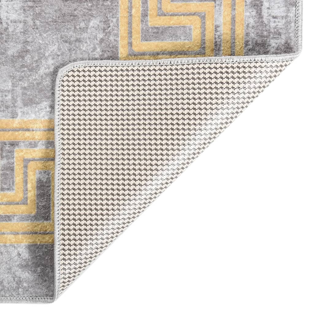Tapis lavable antidérapant 120x180 cm Gris