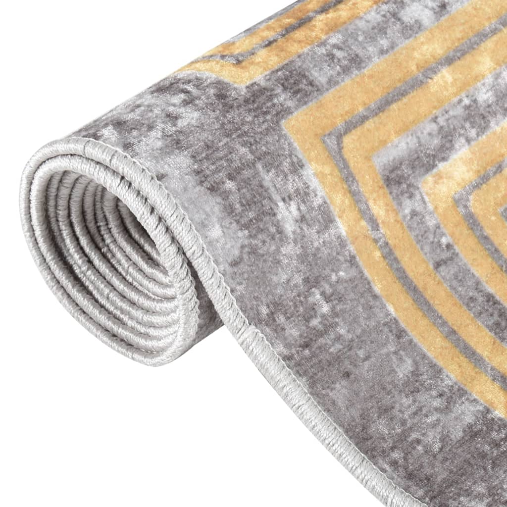Tapis lavable antidérapant 120x180 cm Gris