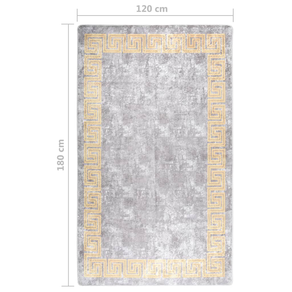 Tapis lavable antidérapant 120x180 cm Gris