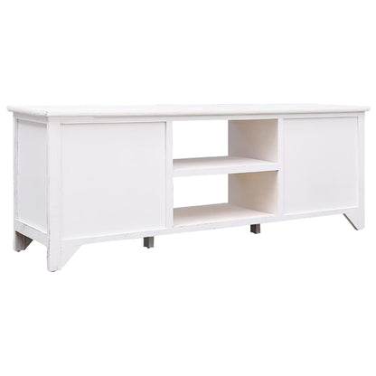 Meuble TV Blanc antique 108cm Bois de Paulownia