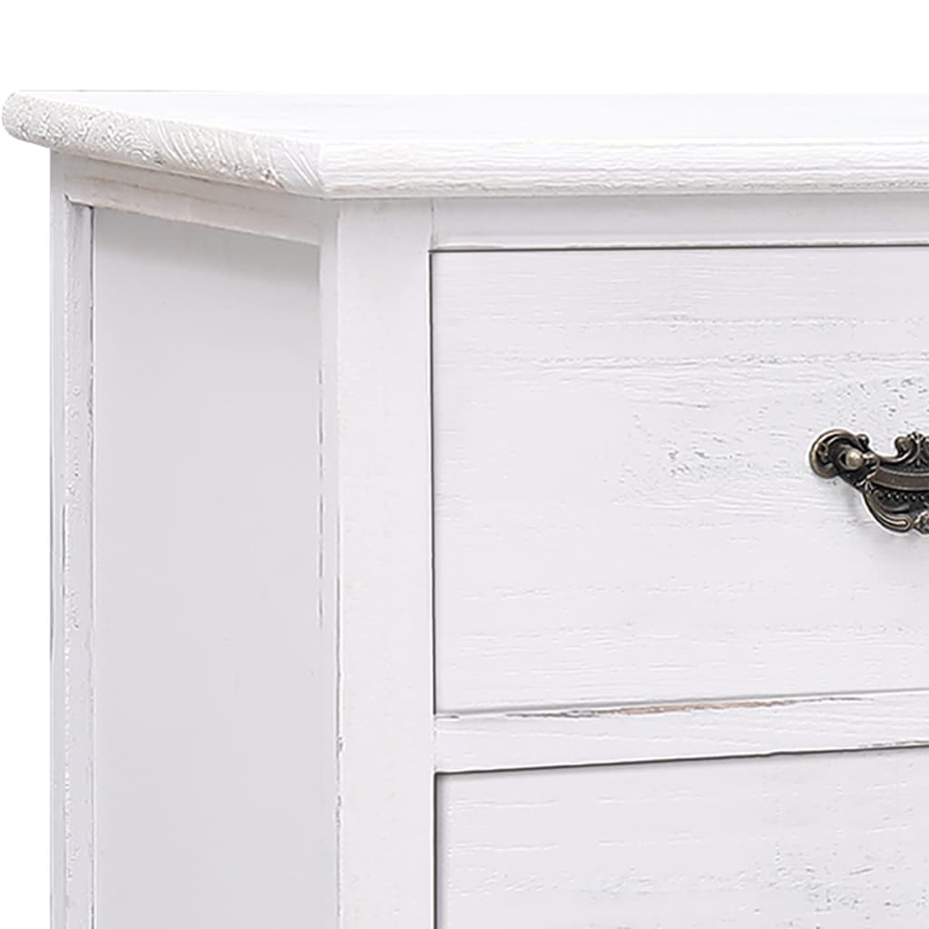 Meuble TV Blanc antique 108cm Bois de Paulownia
