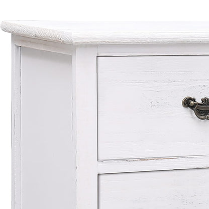 Meuble TV Blanc antique 108cm Bois de Paulownia