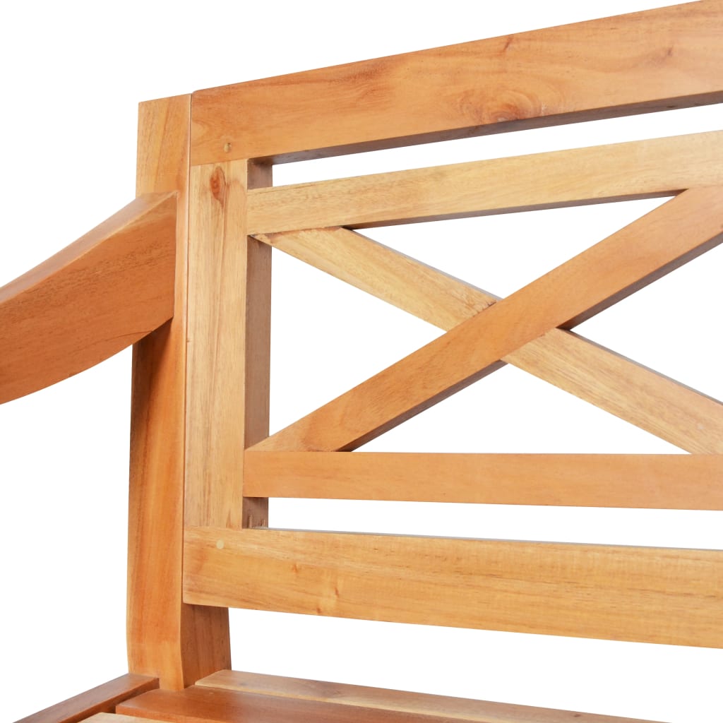 Banco de Batavia 123 cm de madera de caoba sólida marrón masiva