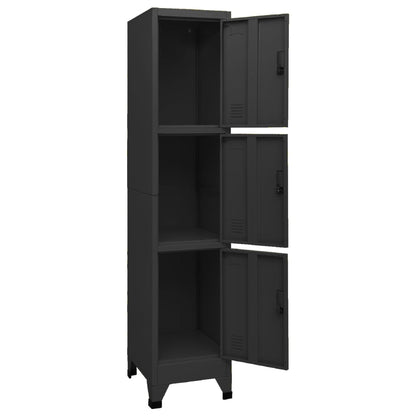 Armadietto nero armadietto 38x45x180 cm acciaio
