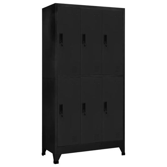 Schwarzes Schließschrank 90x45x180 cm Stahl