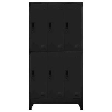 Schwarzes Schließschrank 90x45x180 cm Stahl