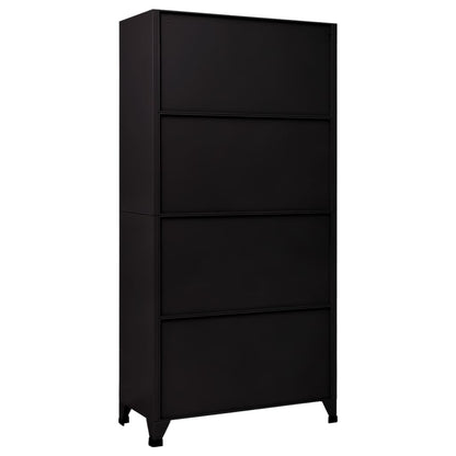 Armadietto nero armadietto 90x45x180 cm in acciaio