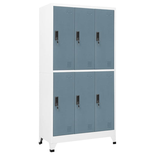 Hellgrau und dunkelgraues Tassenschrank 90x45x180 cm Stahl
