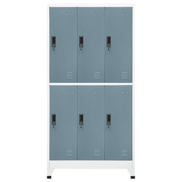 Hellgrau und dunkelgraues Tassenschrank 90x45x180 cm Stahl