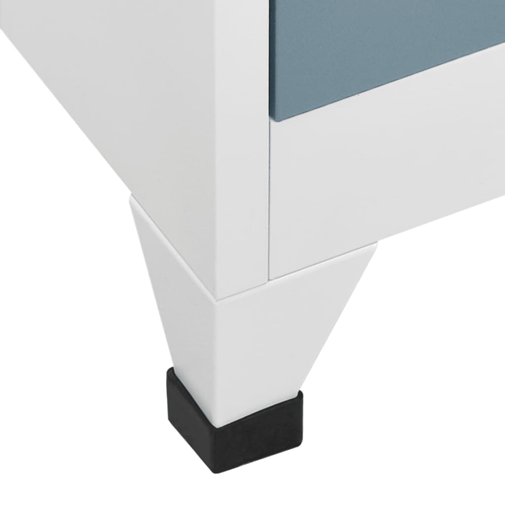 Hellgrau und dunkelgraues Tassenschrank 90x45x180 cm Stahl