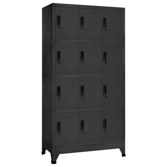 Anthracit Locker Cabinet 90x45x180 cm Stahl