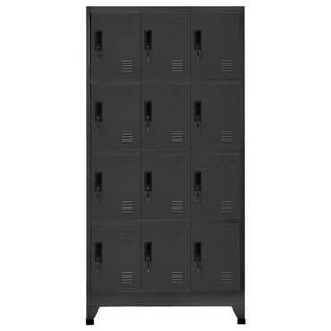Anthracit Locker Cabinet 90x45x180 cm Stahl