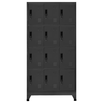 Anthracit Locker Cabinet 90x45x180 cm Stahl