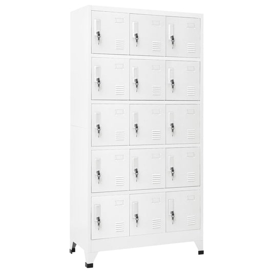Hellgrauer Becherschrank 90x40x180 cm Stahl